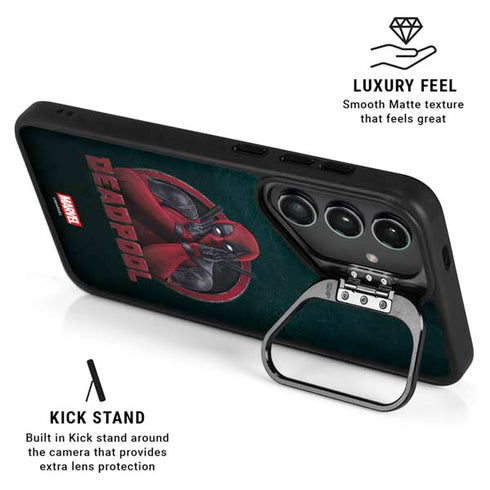 Marvel Deadpool Legacy Surprised Deadpool Galaxy S25 Kickstand Case